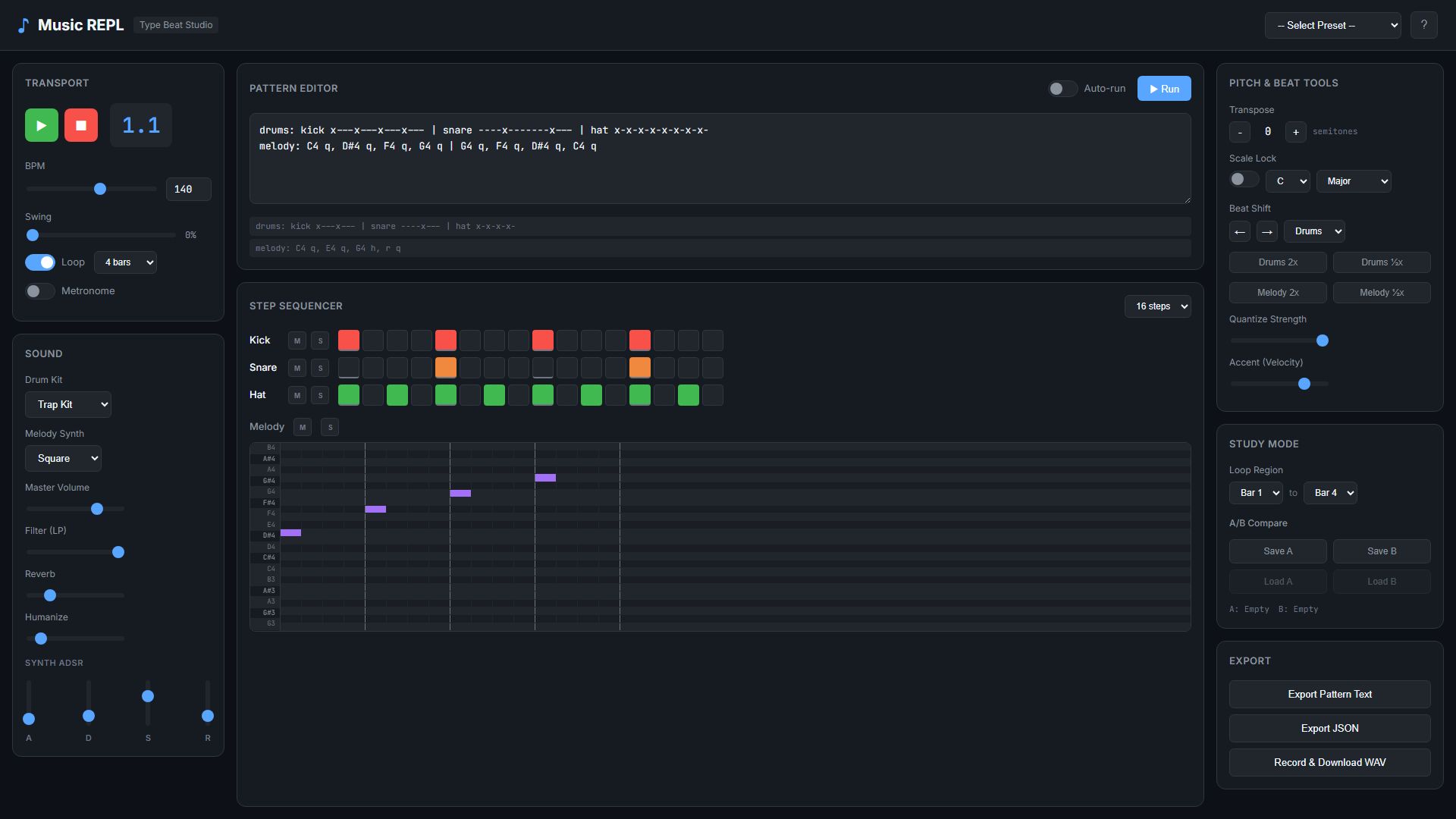 Preview of Pitch Made - Music REPL